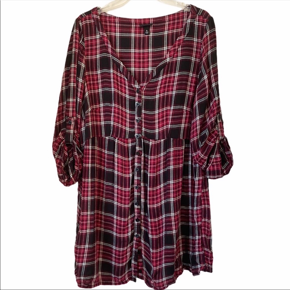 Torrid plaid Empire Waist Tunic